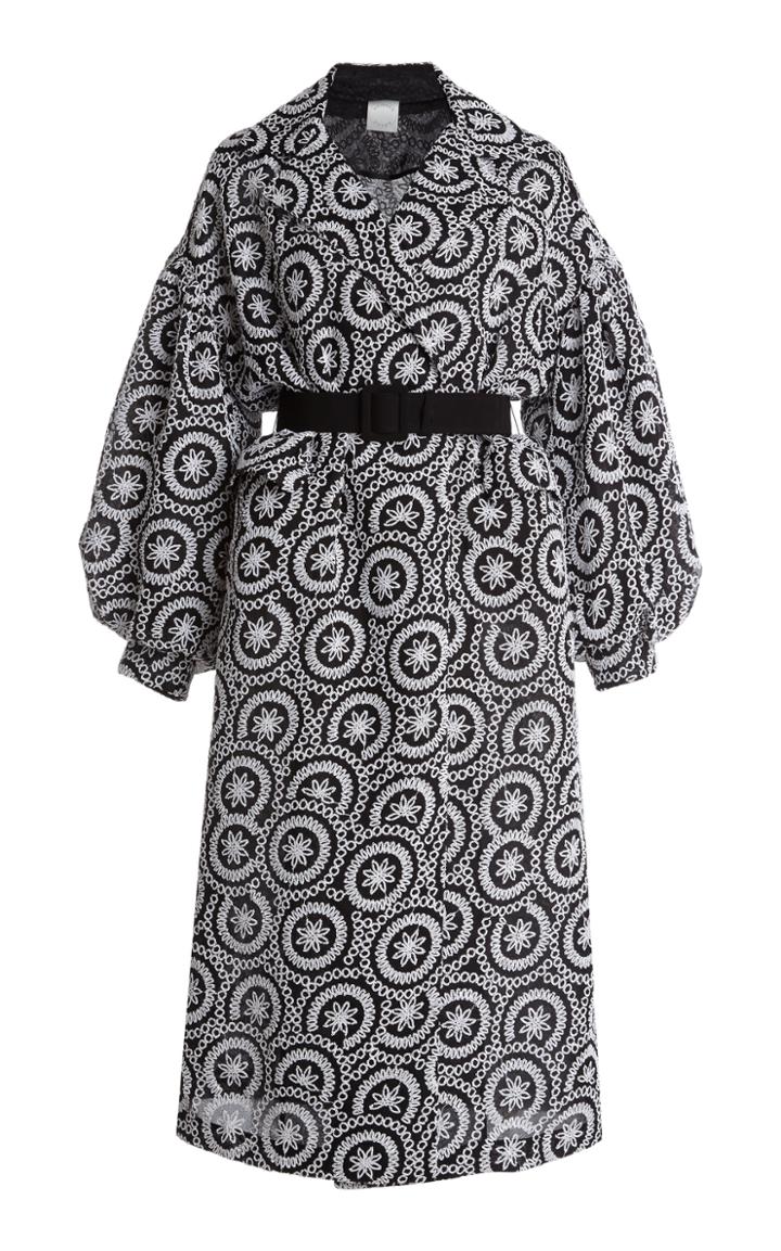 Moda Operandi Huishan Zhang Ira Belted Sequin-embellished Silk Coat