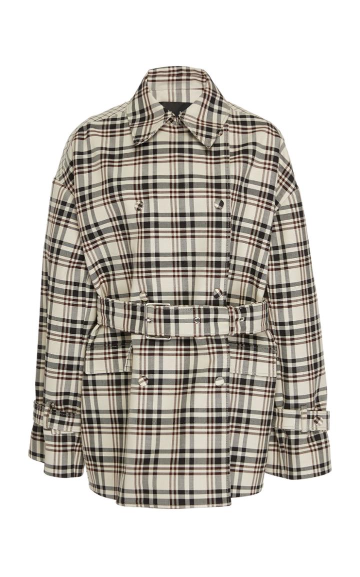 Proenza Schouler Windowpane Belted Short Jacket