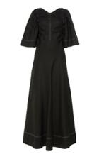 Moda Operandi Lee Mathews Nico Ruched Linen Maxi Dress Size: 0