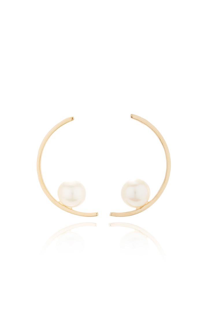 Mateo Half Moon Pearl Earring