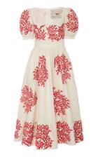 Moda Operandi Agua By Agua Bendita Pomelo Coralina Embroidered Midi Dress Size: Xs