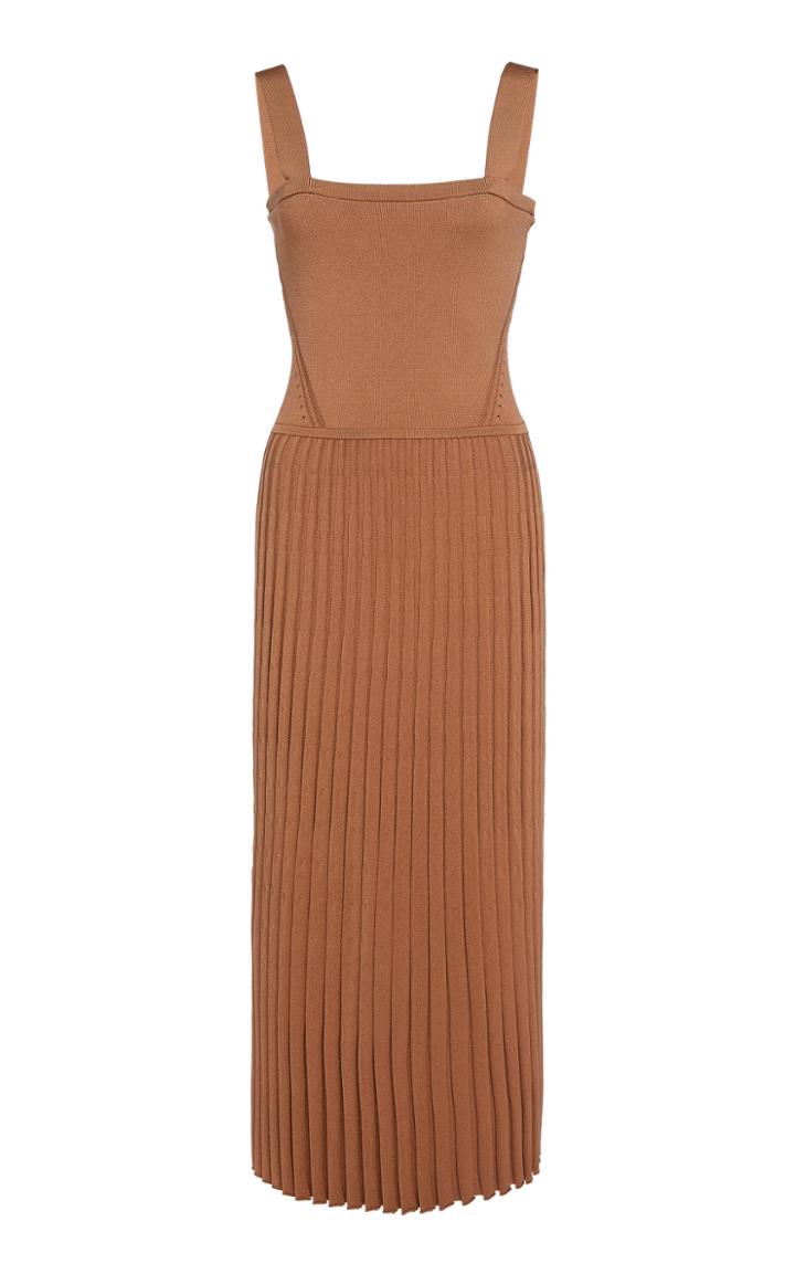 Cushnie Ribbed Stretch-effect Fit And Flare Dress