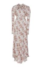 Paco Rabanne Long Sleeved Printed Satin Dress