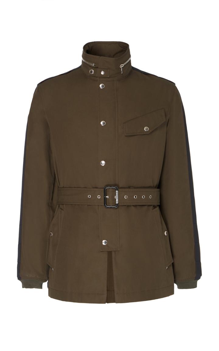 Alexander Mcqueen Belted Striped Cotton-twill Jacket