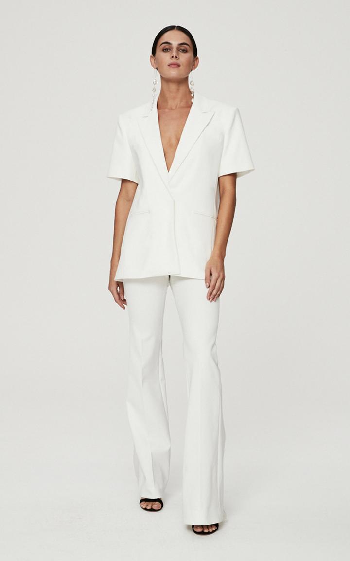 Moda Operandi Rachel Gilbert Portia Mesh-inset Crepe Straight-leg Trousers