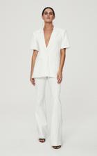 Moda Operandi Rachel Gilbert Portia Mesh-inset Crepe Straight-leg Trousers