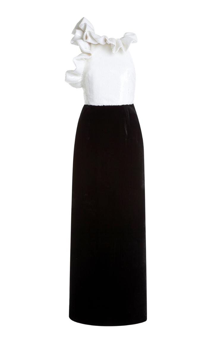 Moda Operandi Huishan Zhang Heather Sequin-embellished Velvet Midi Dress