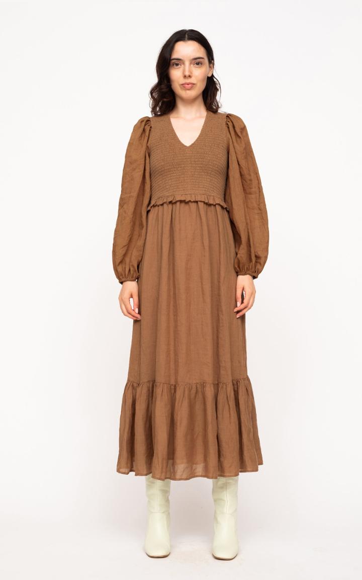Moda Operandi Sea Hattie Smocked Cotton Ramie Midi Dress