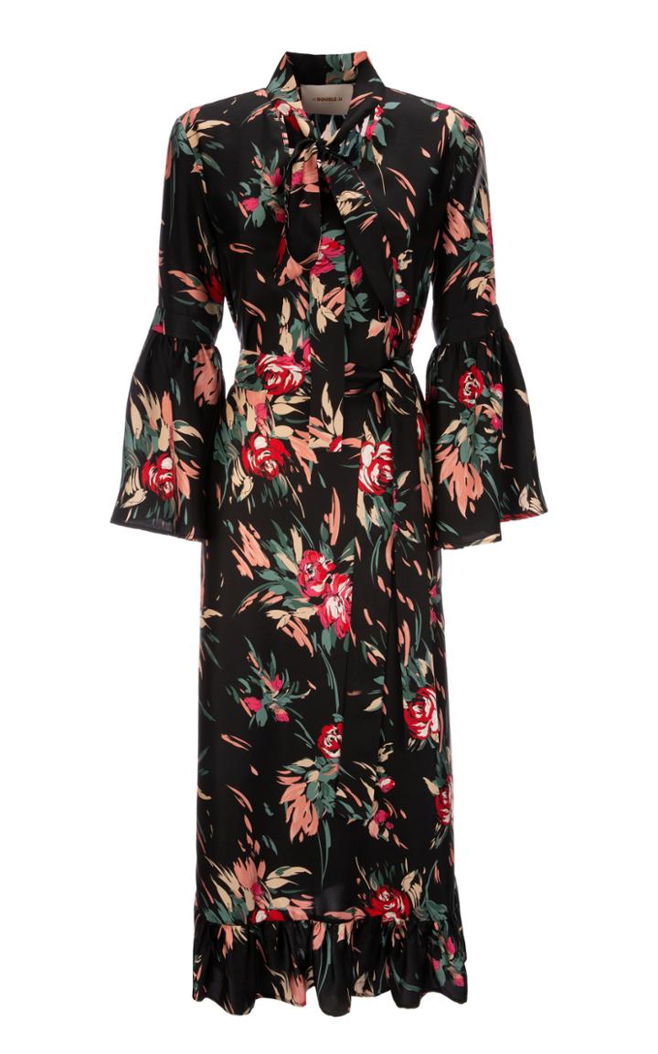 Moda Operandi La Doublej Happy Elbow Printed Silk Dress