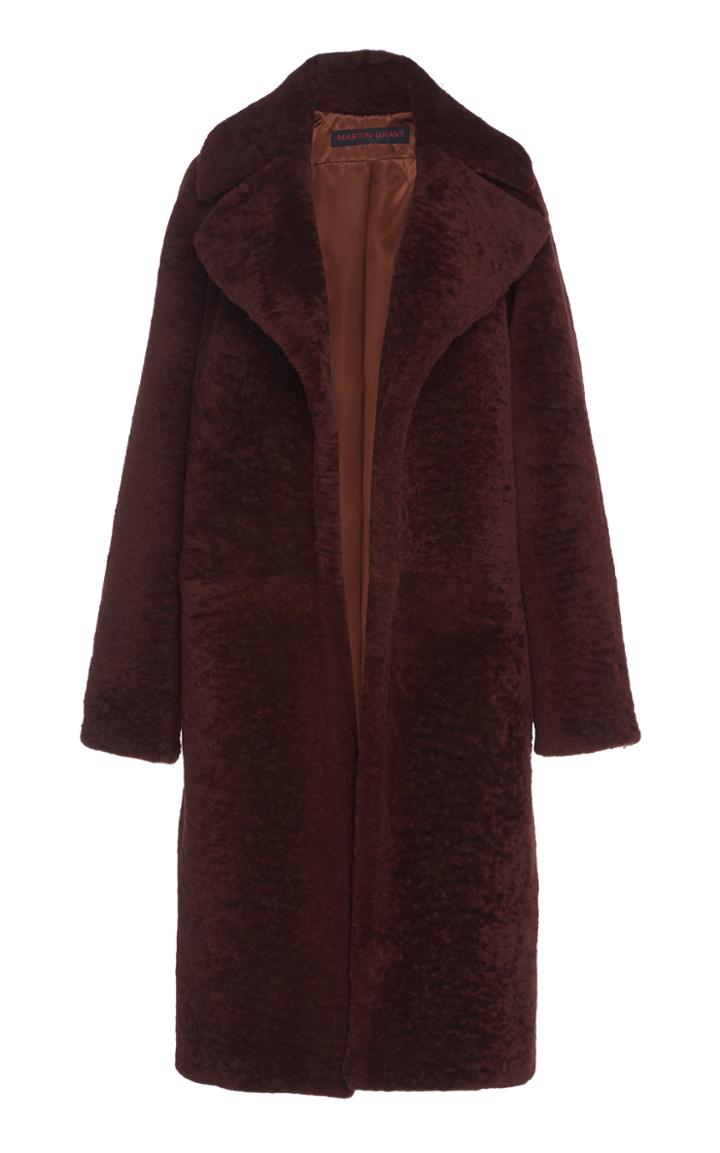 Martin Grant Shearling Notched Lapel Coat