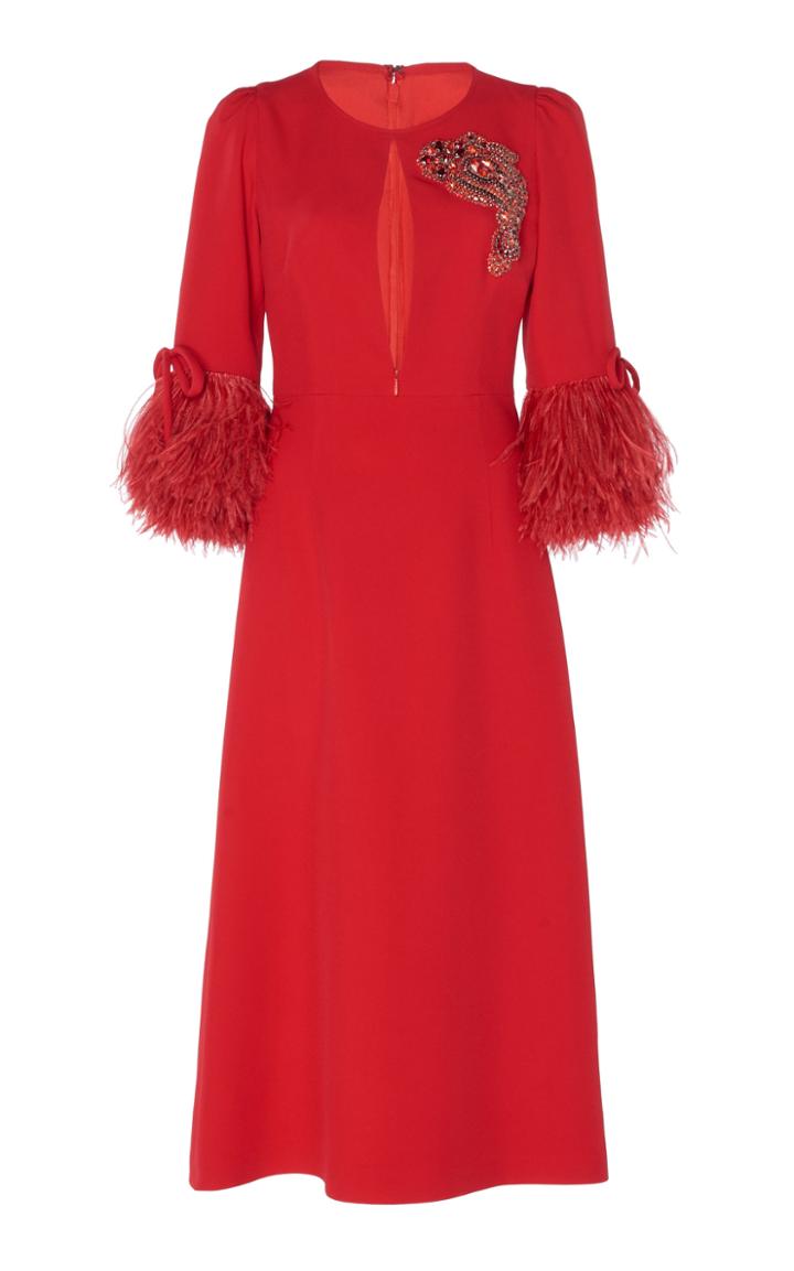 Andrew Gn Glass Beaded Cocktail Dress