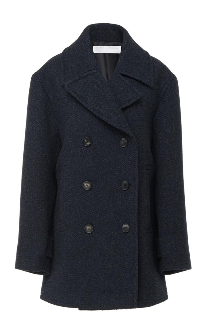 Victoria Beckham Oversized Wool-blend Double-breasted Peacoat
