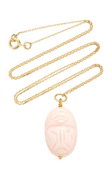 Aurlie Bidermann Pink Opal Scarab Pendant Necklace