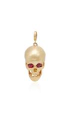 Luis Morais Skull Charm Medium With Moveable Jaw And Gemfields Ruby Eyes