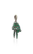 Luis Morais To The Bone Short Peace Sign Charm With Gemfields Emeralds
