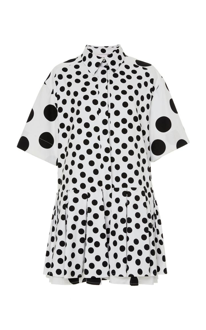 Moda Operandi Carolina Herrera Polka-dot Cotton Mini Dress Size: 0