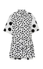 Moda Operandi Carolina Herrera Polka-dot Cotton Mini Dress Size: 0
