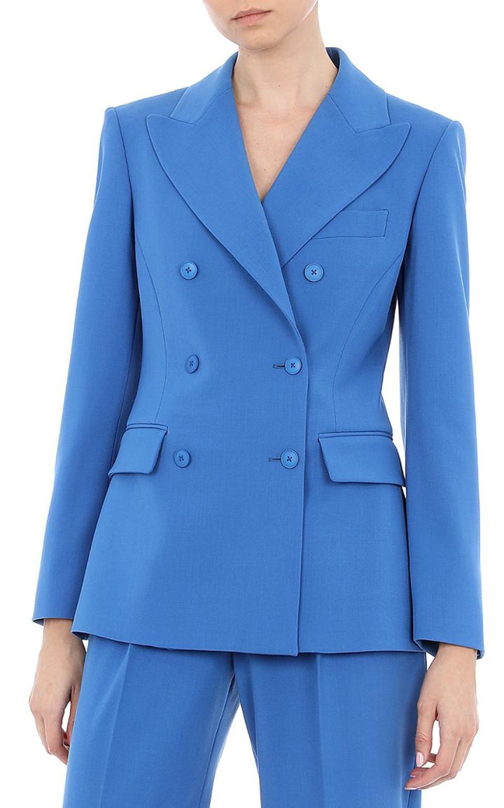 Moda Operandi Alberta Ferretti Wool-blend Gabardine Double-breasted Blazer
