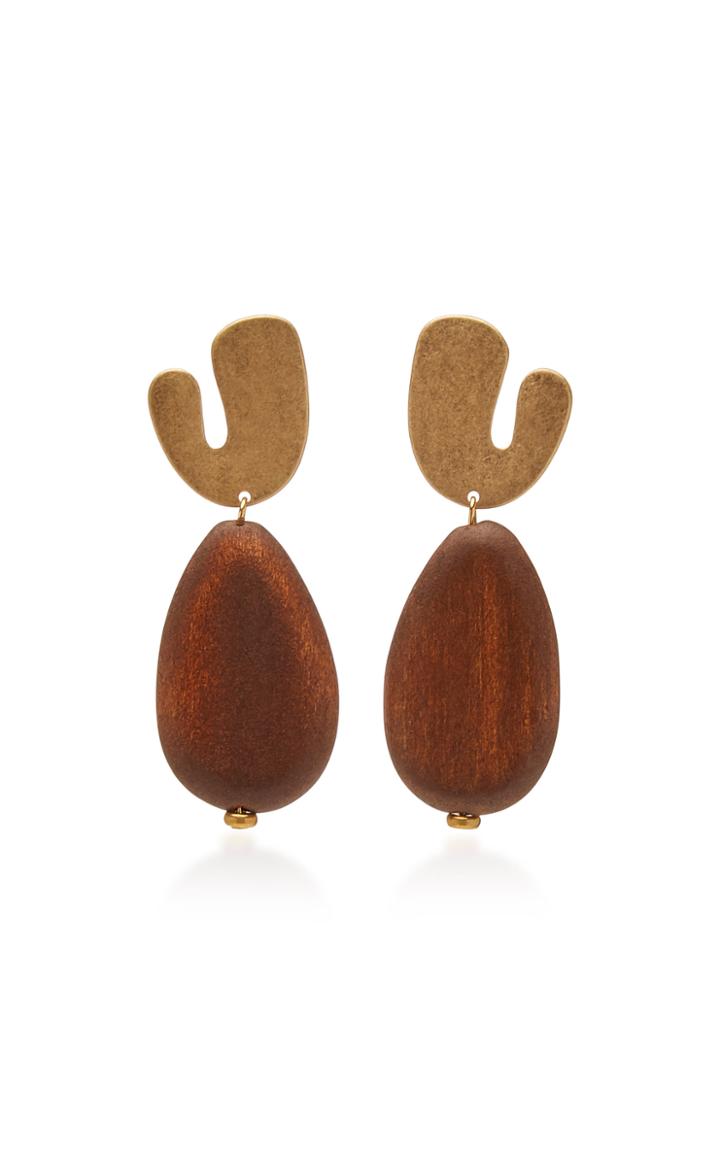 Sophie Monet The Myth Gold-plated Pine Wood Earrings