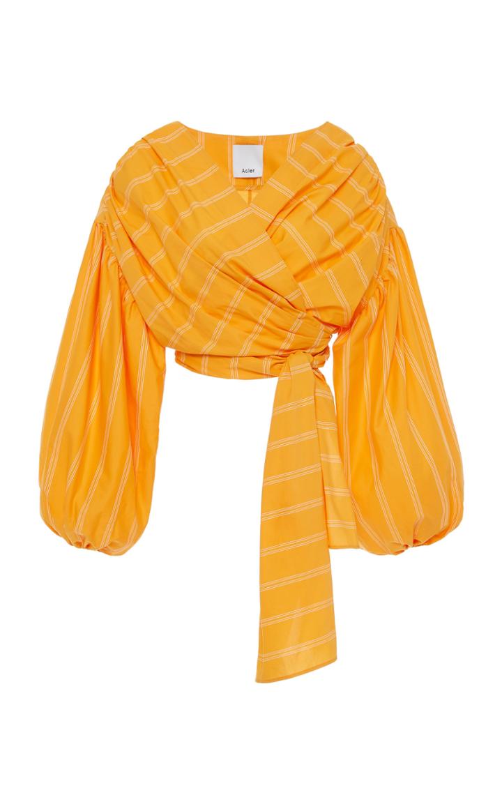 Moda Operandi Acler Wyatt Pumpkin Stripe Cropped Top Size: 2