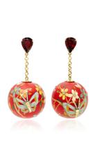 Silvia Furmanovich Marquetry Red Butterfly Earrings