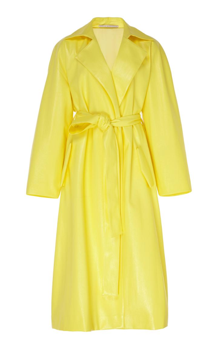 Moda Operandi Emilia Wickstead Glossy Faux Leather Wrap Coat Size: 8