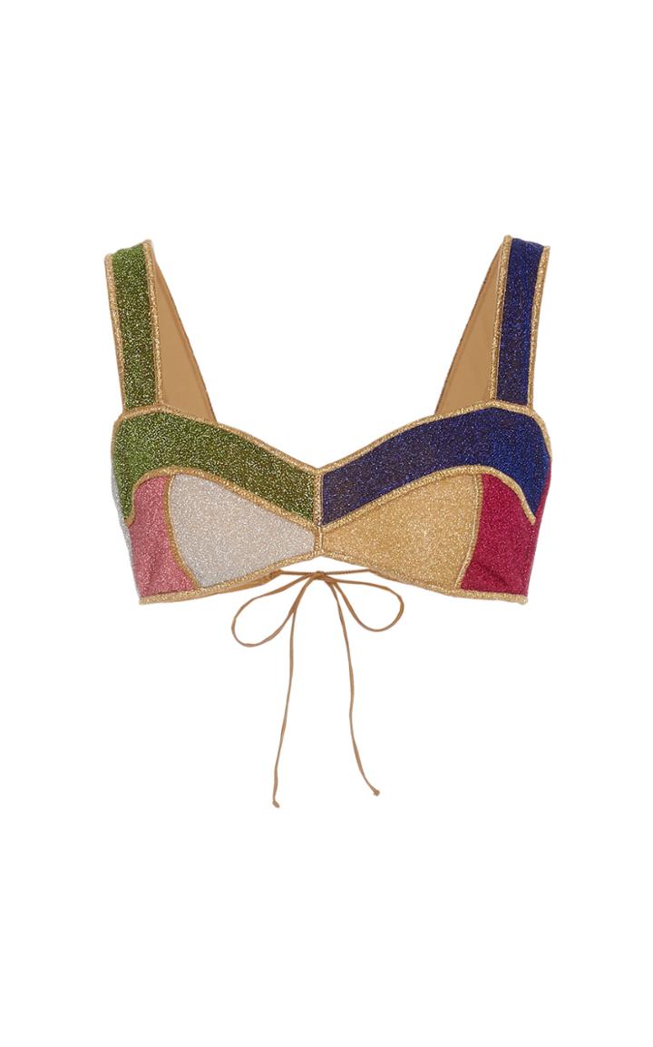 Oseree Colorblock Lurex Bikini