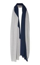 Donni Diagonal Two-tone Cotton-blend Scarf