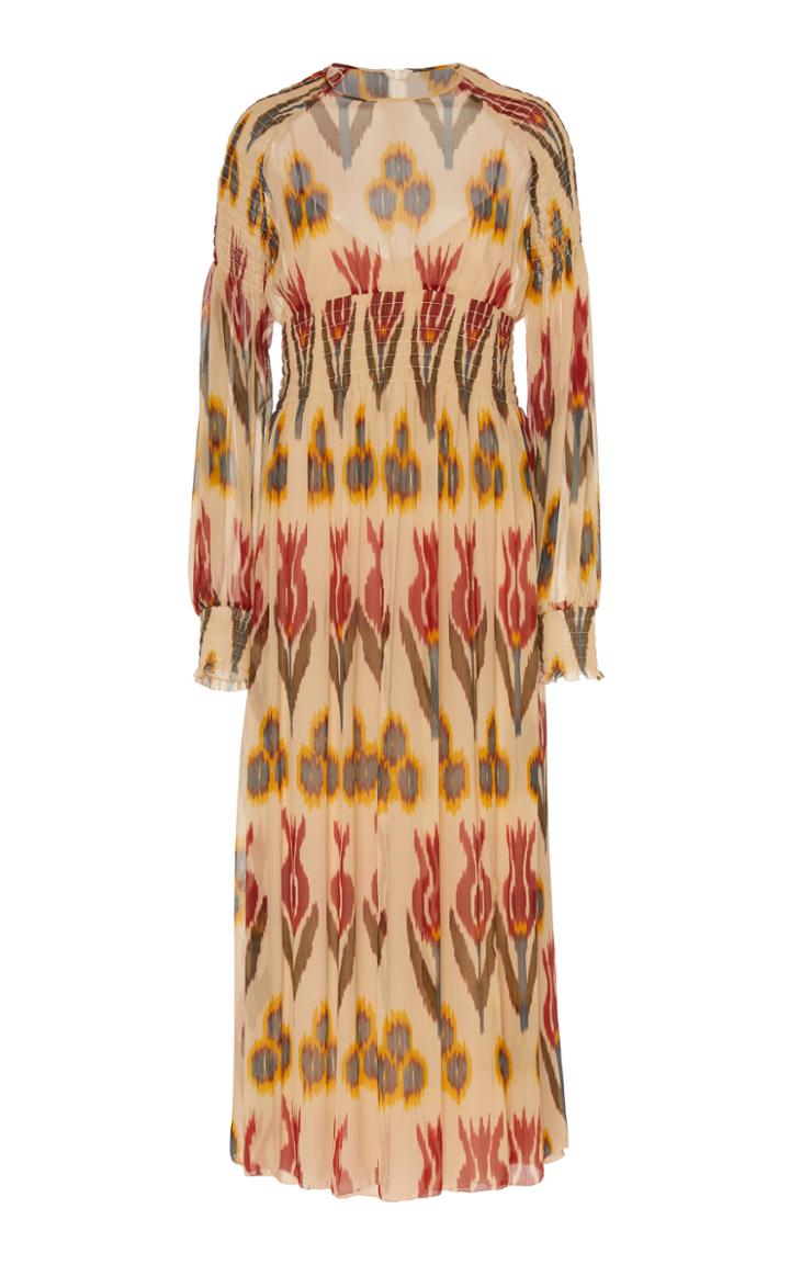 Moda Operandi Red Valentino Printed Chiffon Midi Dress Size: 36