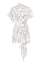 Acler Lochner Polka-dot Draped Satin Mini Dress