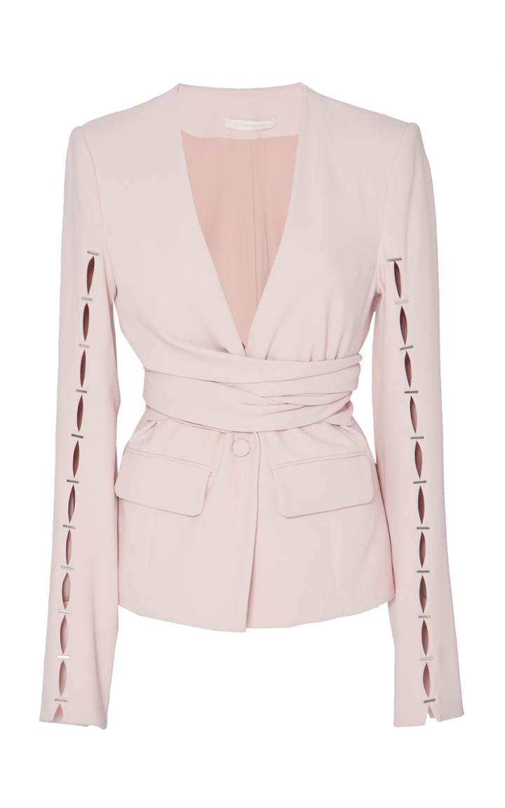 Jonathan Simkhai Stapled Crepe Wrap Front Jacket
