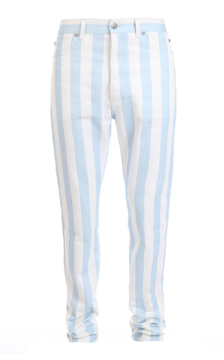 Balmain 6 Pocket High Waisted Printed Stripes Jeans