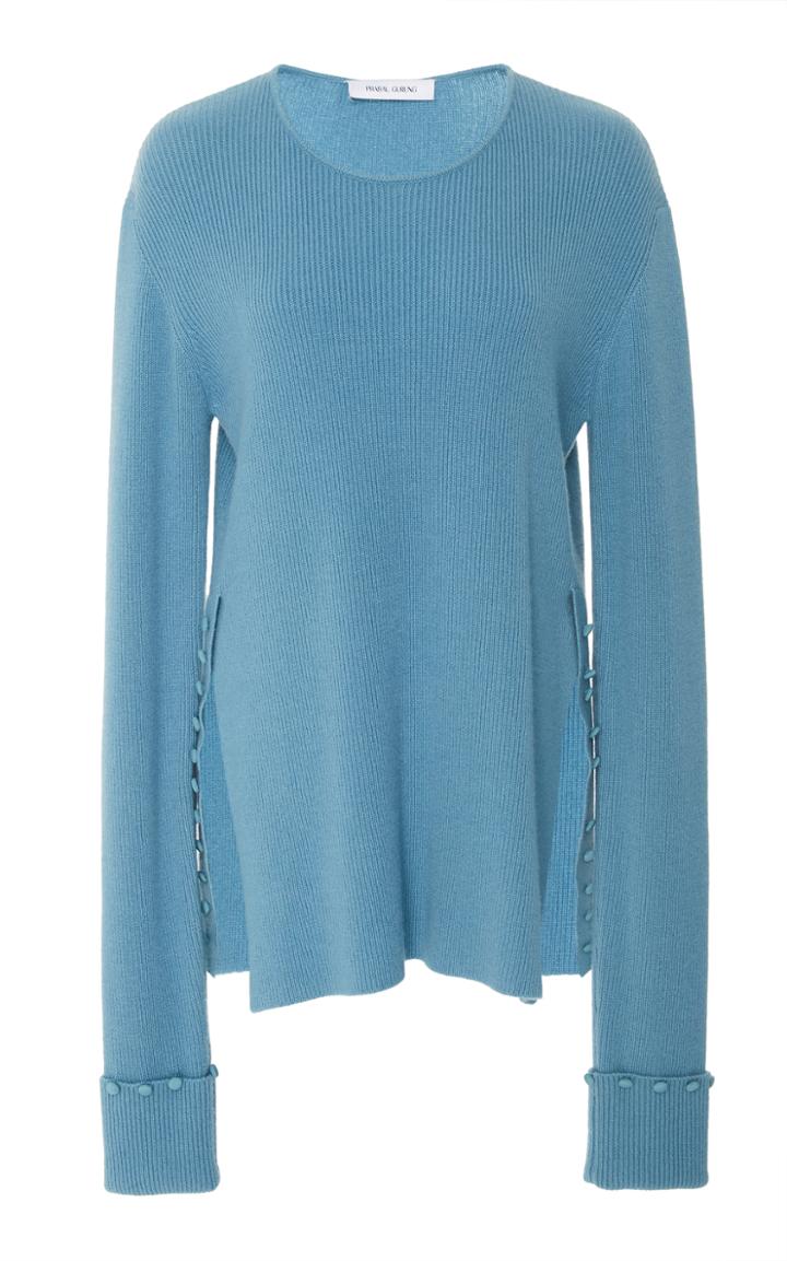 Prabal Gurung Cashmere Crewneck With Button Detail