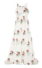 Rosie Assoulin Flock Roses V Neck Gown