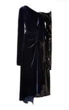 Monse Half Velvet & Half Sequins Gown