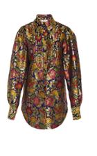Prabal Gurung Sitapur Pleated Metallic Brocade Shirt