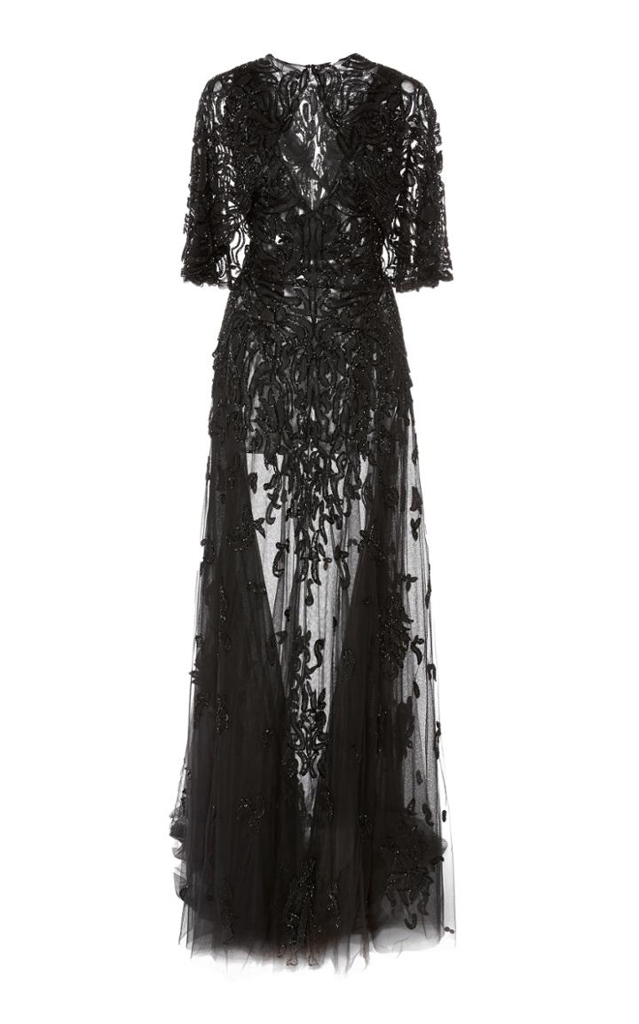 Zuhair Murad Beaded Cape Gown