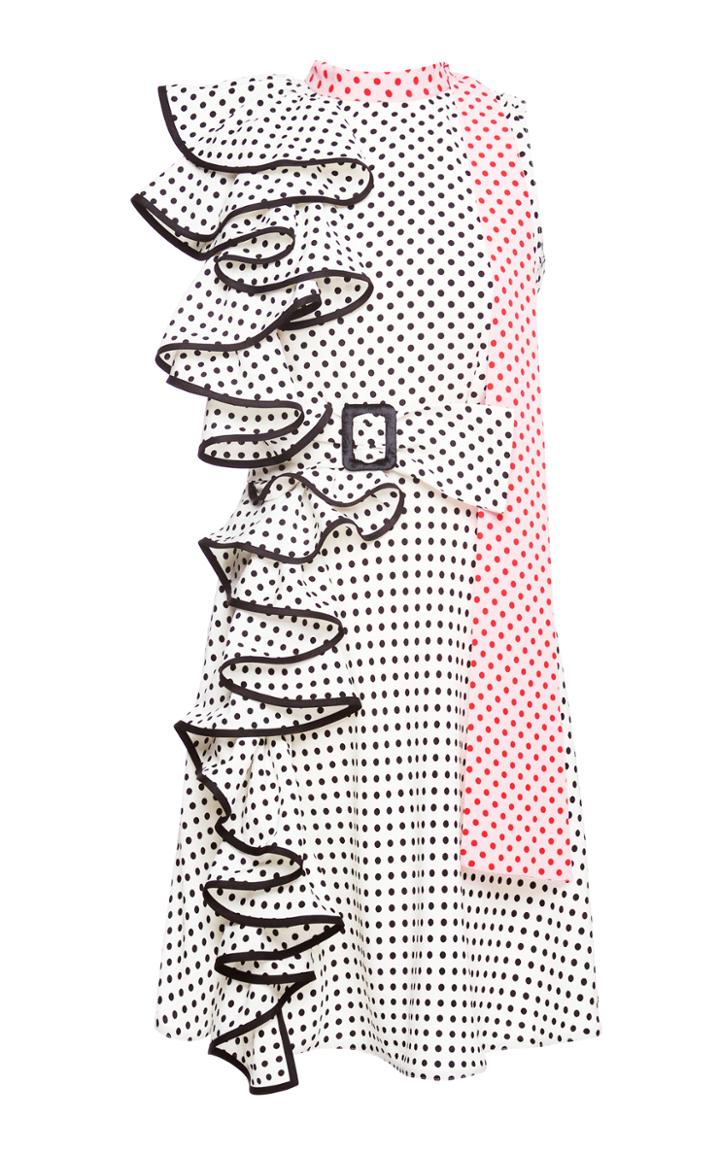 Marianna Senchina Polka Dot Ruffle Mini Dress
