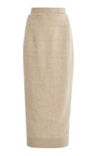 Jacquemus Valerie Cutout Linen-blend High-rise Midi Skirt