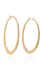 Sidney Garber 18k Yellow Gold Crescent Oval Hoop Earrings