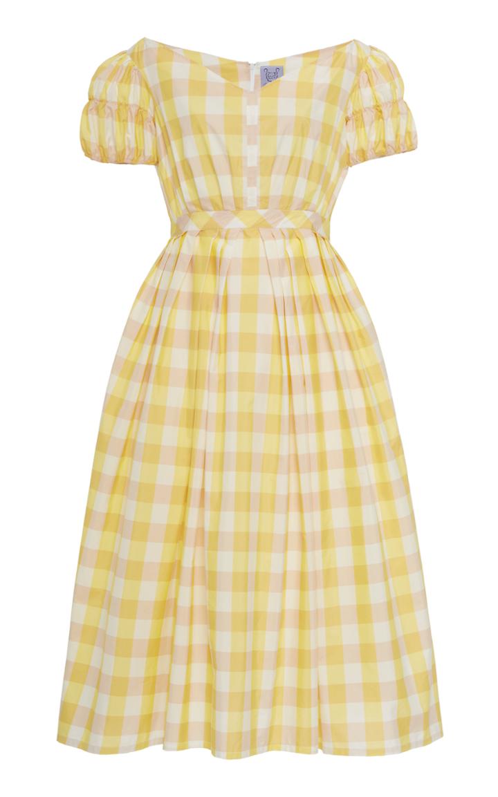 Moda Operandi Thierry Colson Veronika Checked Cotton-silk Midi Dress Size: S