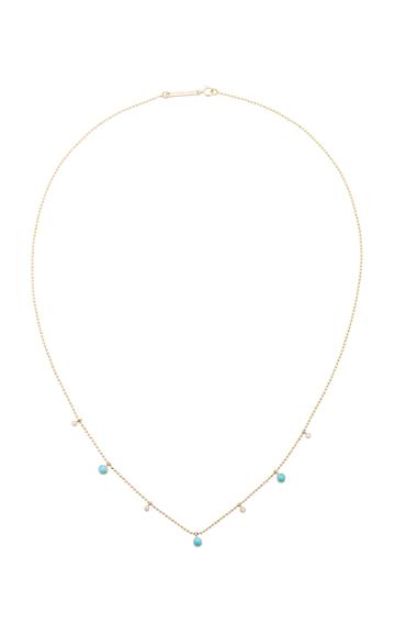 Zo Chicco Turquoise And Diamond Dangle Necklace
