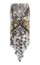 Paco Rabanne Asymmetric Paillette-embellished Chainmail Midi Skirt Siz