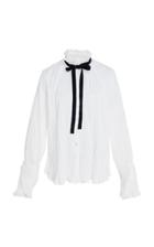 Rosie Assoulin Pussy Bow Pleated Top