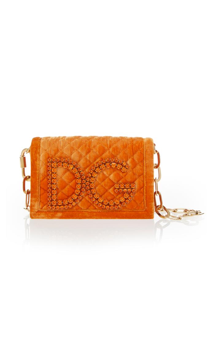 Dolce & Gabbana Velvet Matelasse Shoulder Bag