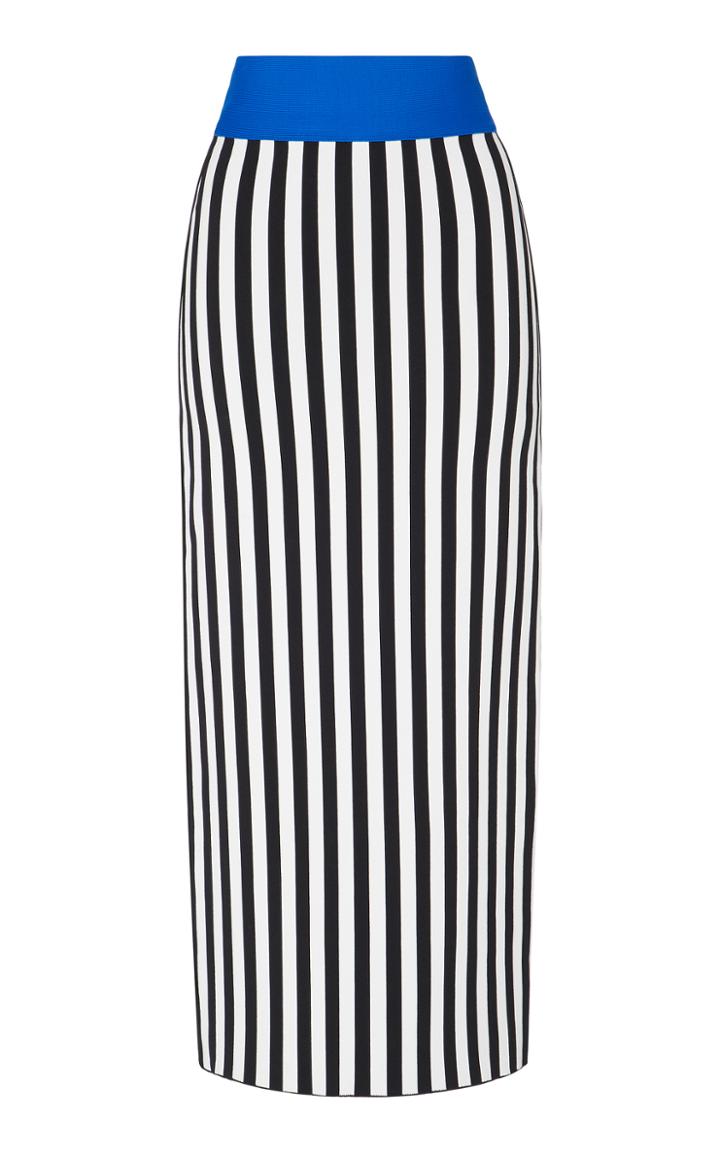 David Koma Striped Intarsia Skirt