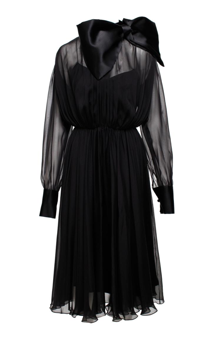 Anouki Silk Bow Accented Midi Dress