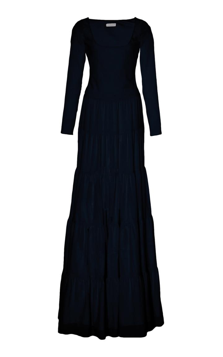 Gabriela Hearst Slava Tiered Wool And Cashmere Blend Maxi Dress