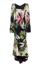 Christian Siriano Square Neck Crepe De Chine Dress