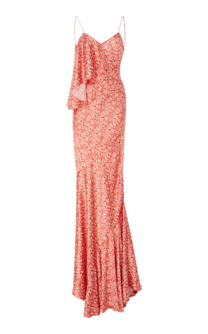 Zac Posen Ruffled Floral Gown